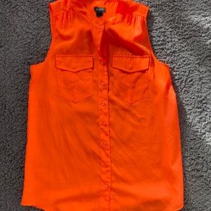 J. Crew button neon blouse